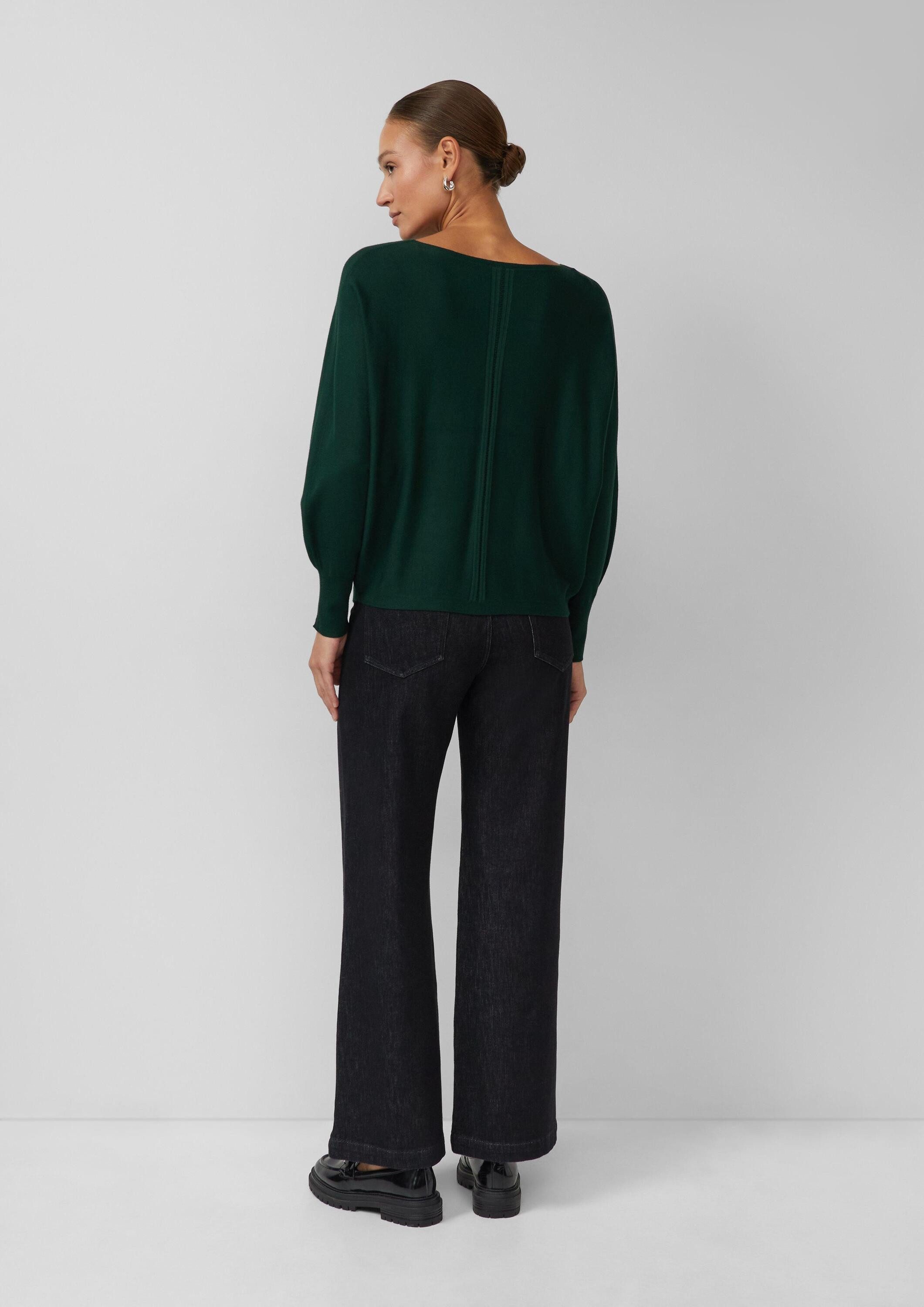 s.Oliver Longpullover Strickpullover Feinstrick-Pullover im Relaxed Fit mit Ajour-Details