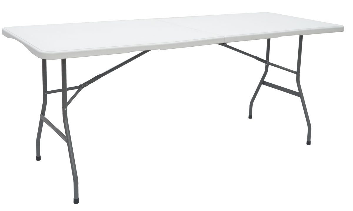 AMANKA Klapptisch Gartentisch für 6 Personen Klapptisch Campingtisch, 180 x 70 cm Klappbar Weiß