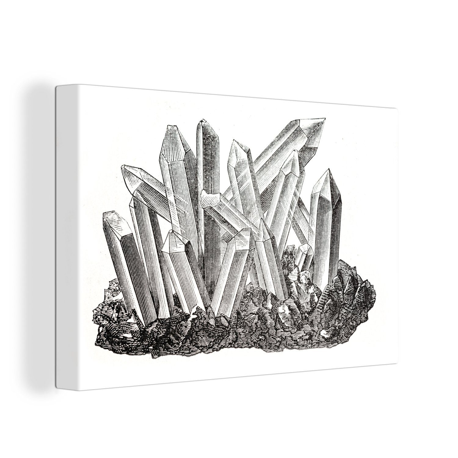 OneMillionCanvasses® Leinwandbild Eine Illustration von Edelsteinen, die aus dem Boden ragen, (1 St), Wandbild Leinwandbilder, Aufhängefertig, Wanddeko, 30x20 cm
