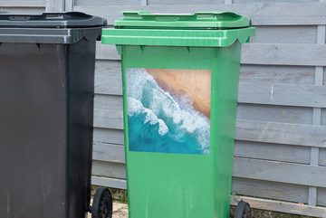 MuchoWow Wandsticker Wasser - Meer - Strand - Sommer (1 St), Mülleimer-aufkleber, Mülltonne, Sticker, Container, Abfalbehälter