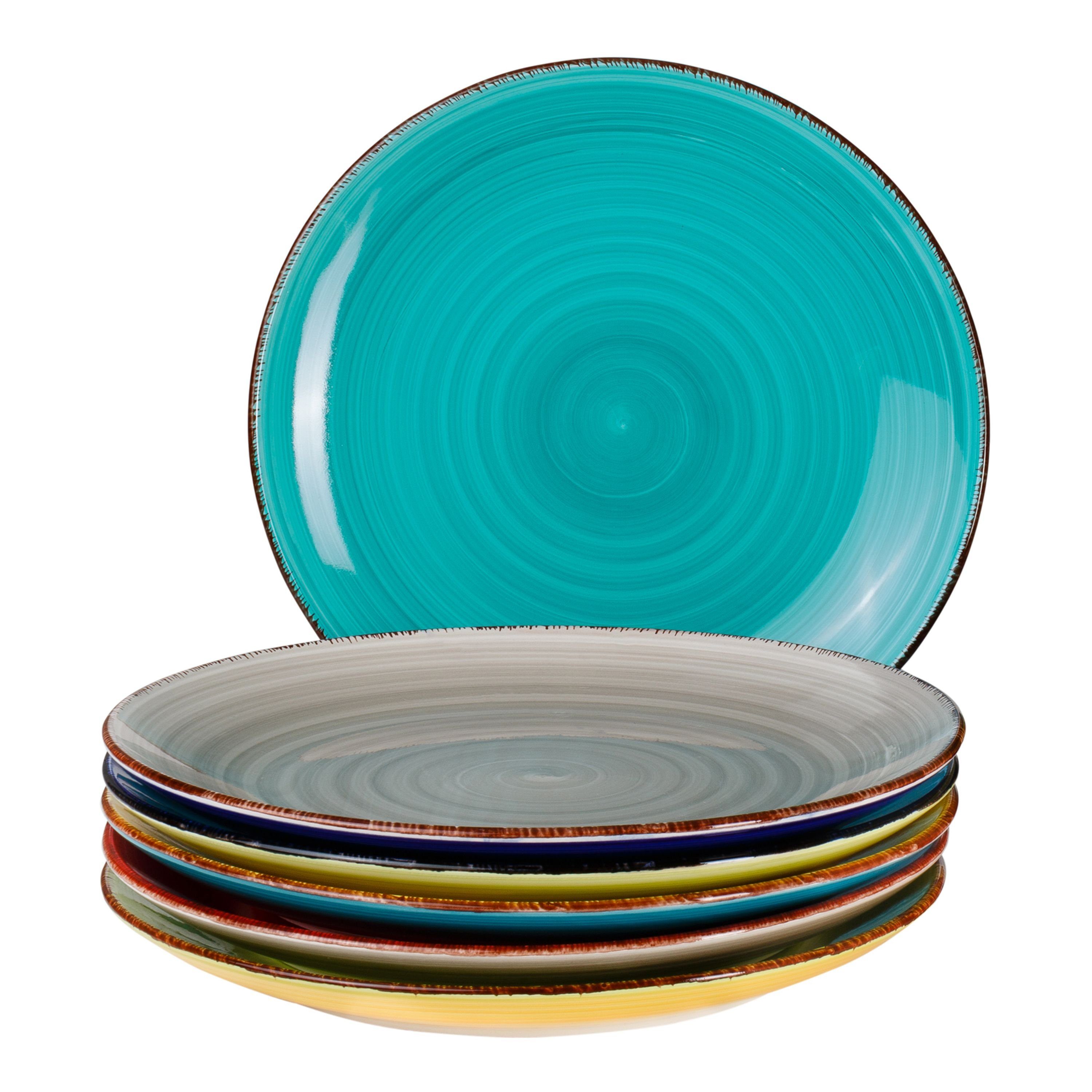 Speiseteller 6er Set Essteller flach Malaga Snaily bunt
