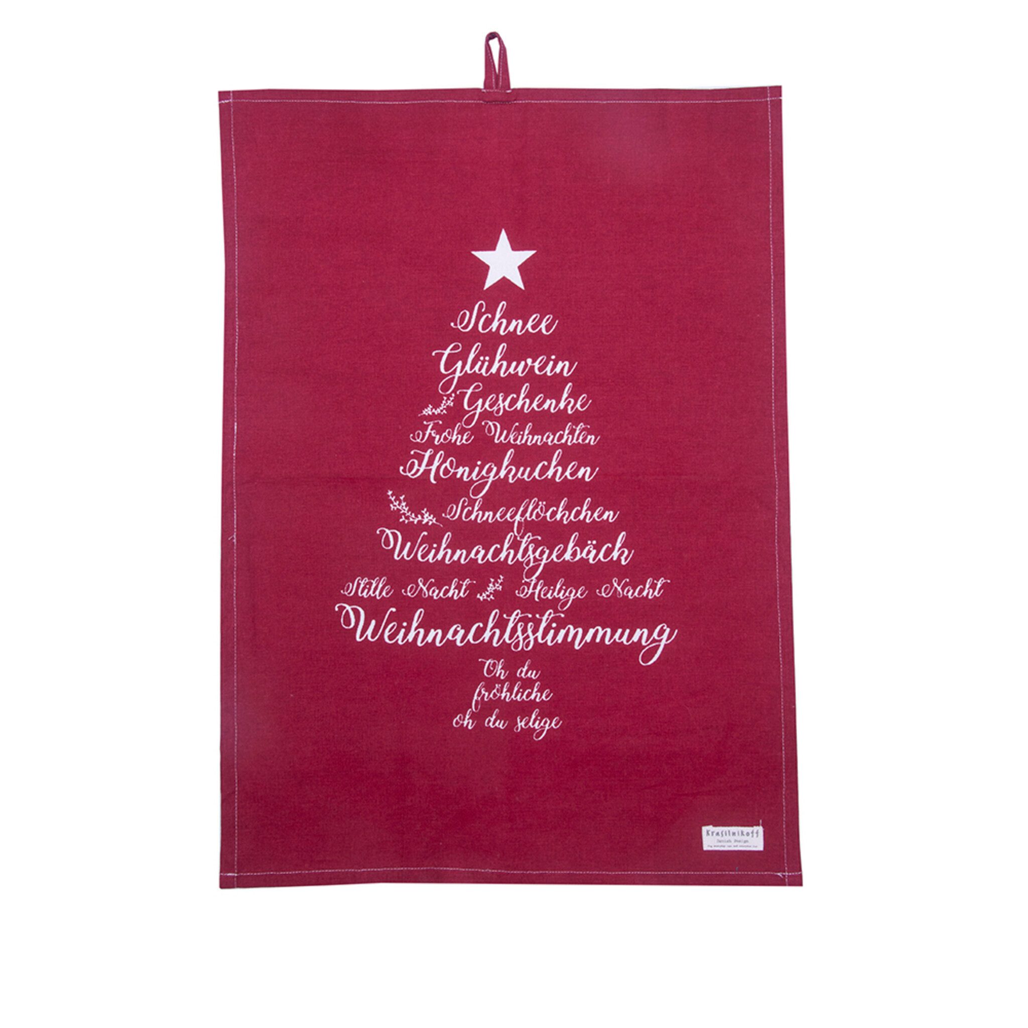 Krasilnikoff Geschirrtuch Geschirrhandtuch Christmas Words günstig online kaufen