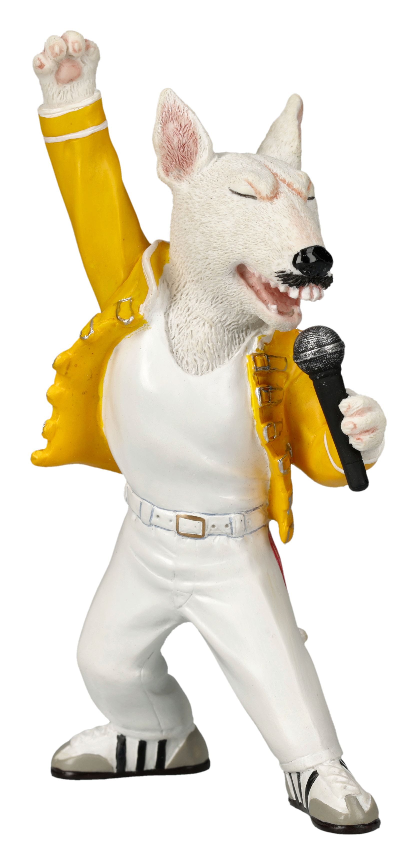 Figuren Shop GmbH Tierfigur Bull Terrier Figur – Freddy Rockstar Hund Tierfigur Veronese 13 cm