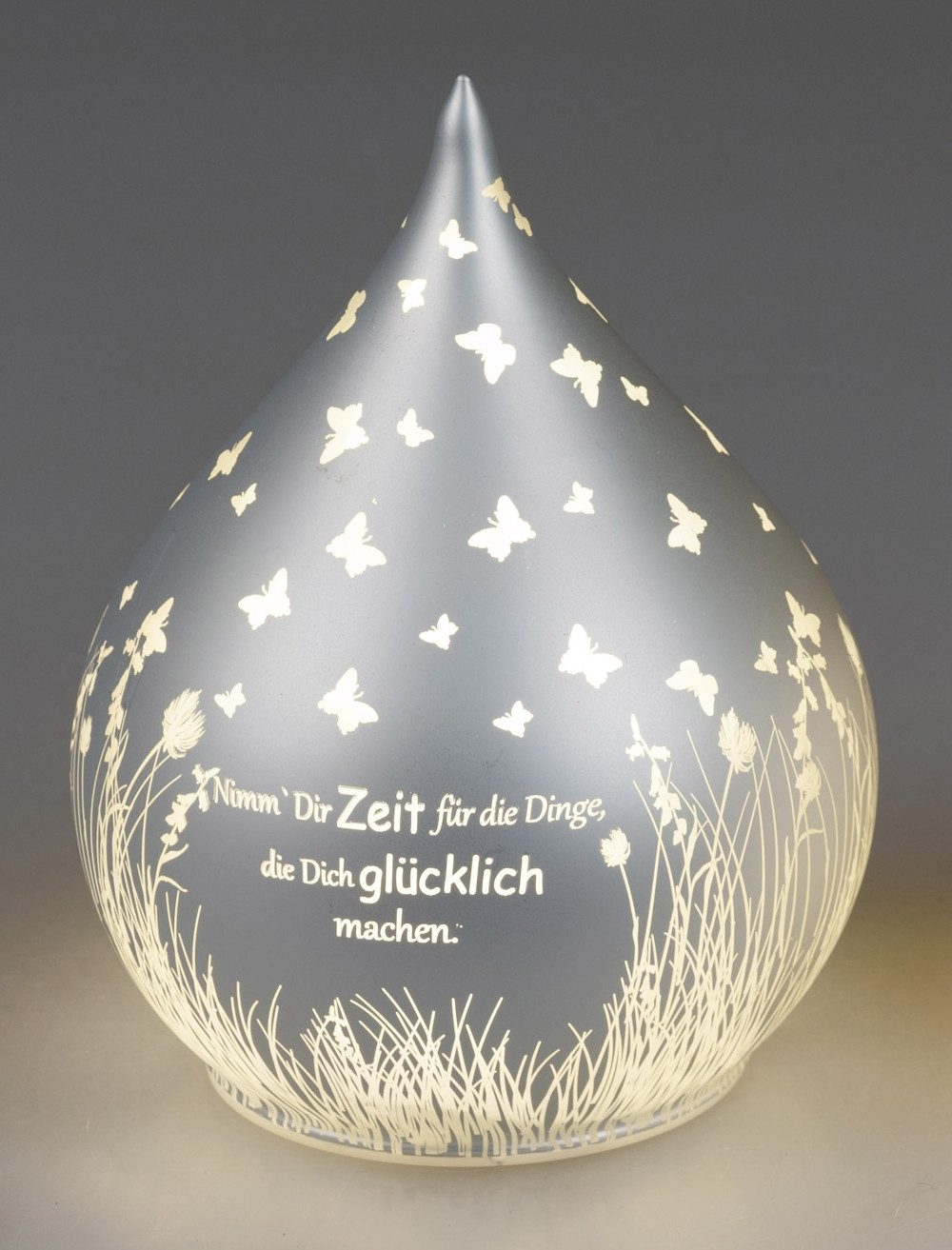 LED Dekolicht Tropfen weiß Nimm dir Zeit 13 cm klein Größe S