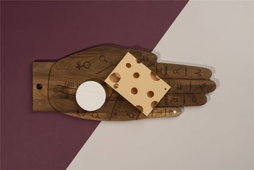 DOIY Schneidebrett Secret Board Tarot, Akazien-Holz, Edelstahl, (Schneide- & Servierbrett, 1-St., handförmig, graviert, inkl. Messer), ca. 42 x 17,5 x 1,5 cm