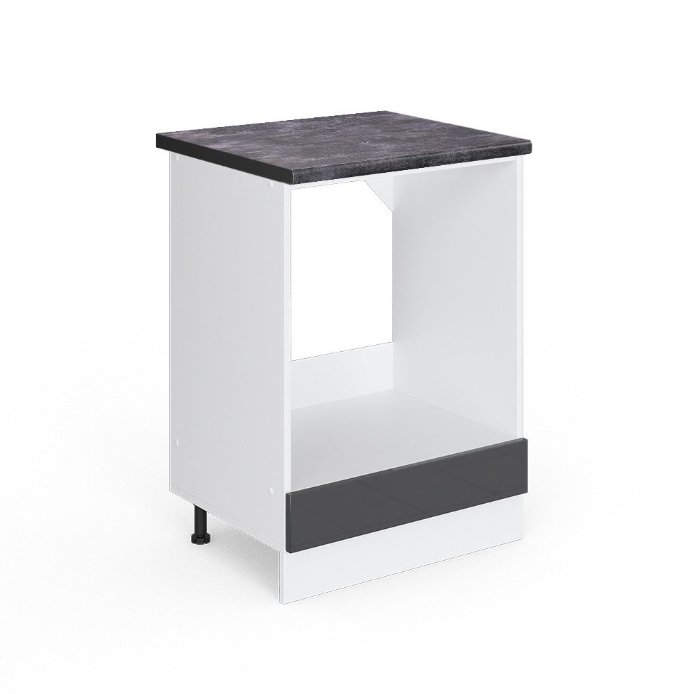 Vicco Herdumbauschrank R-Line Anthrazit Hochglanz/Weiß 60 cm AP Anthrazit günstig online kaufen