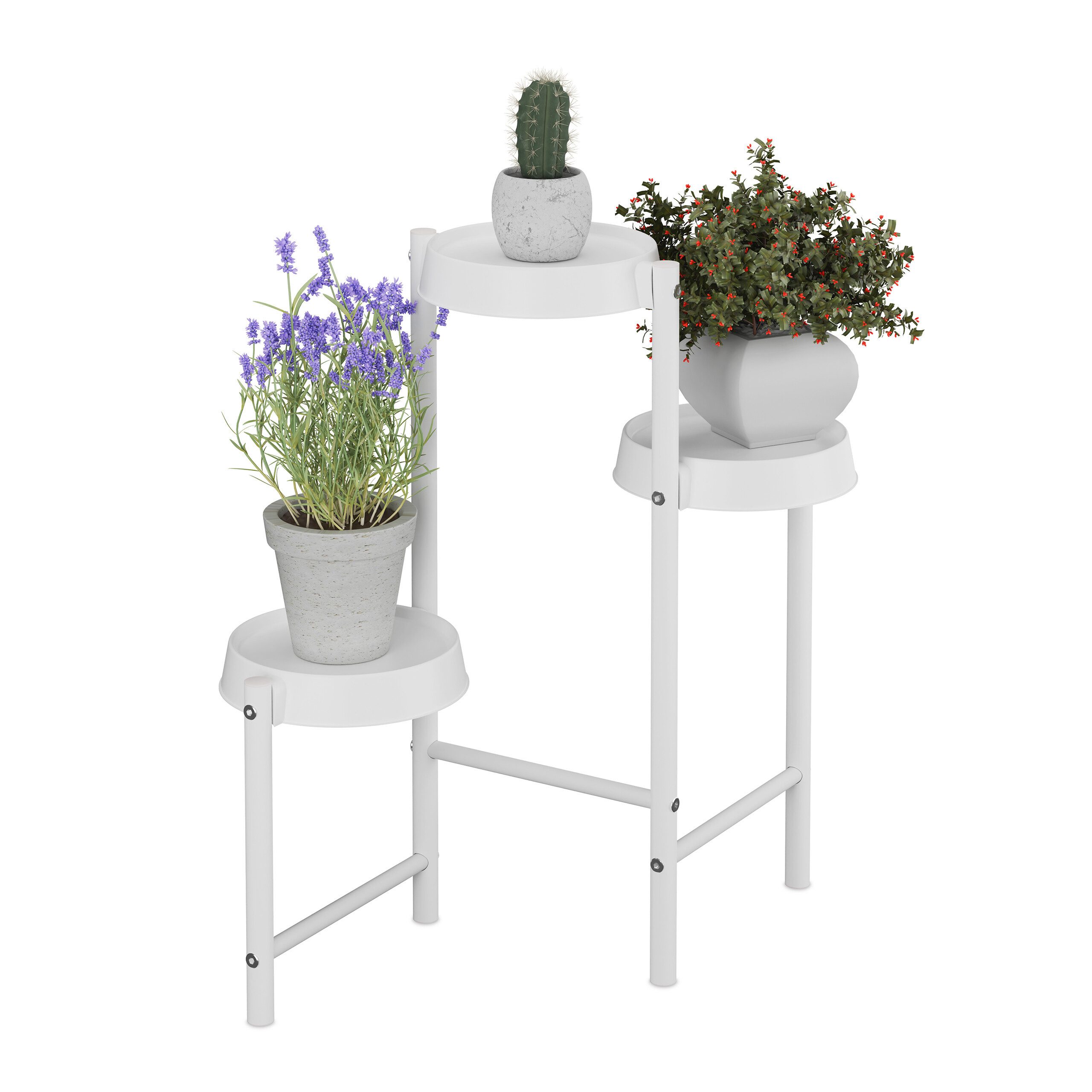 relaxdays Blumenständer Pflanzenständer Metall & Kunststoff, günstig online kaufen