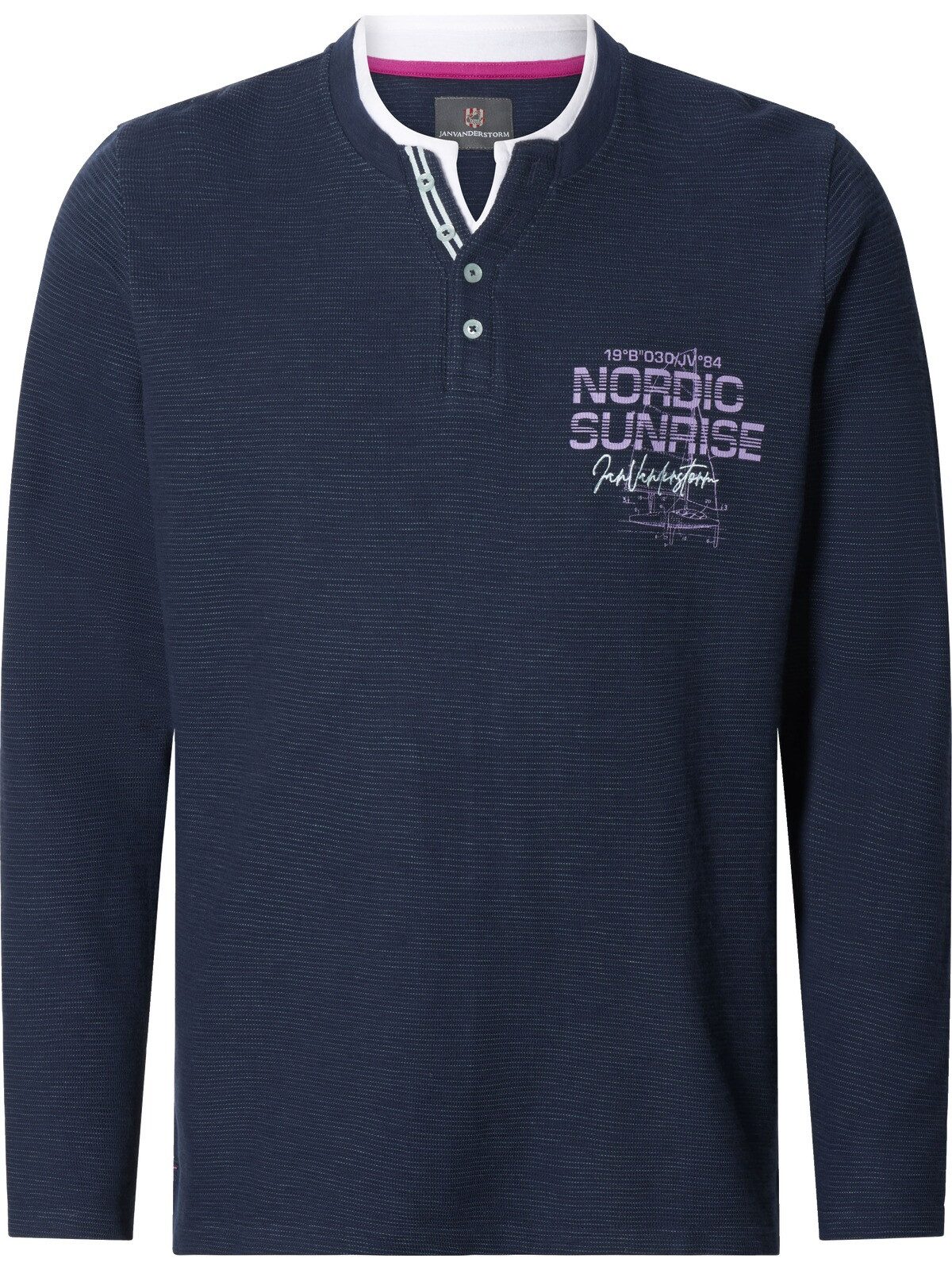 Jan Vanderstorm Sweatshirt AKKA mit moderner Knopfleiste