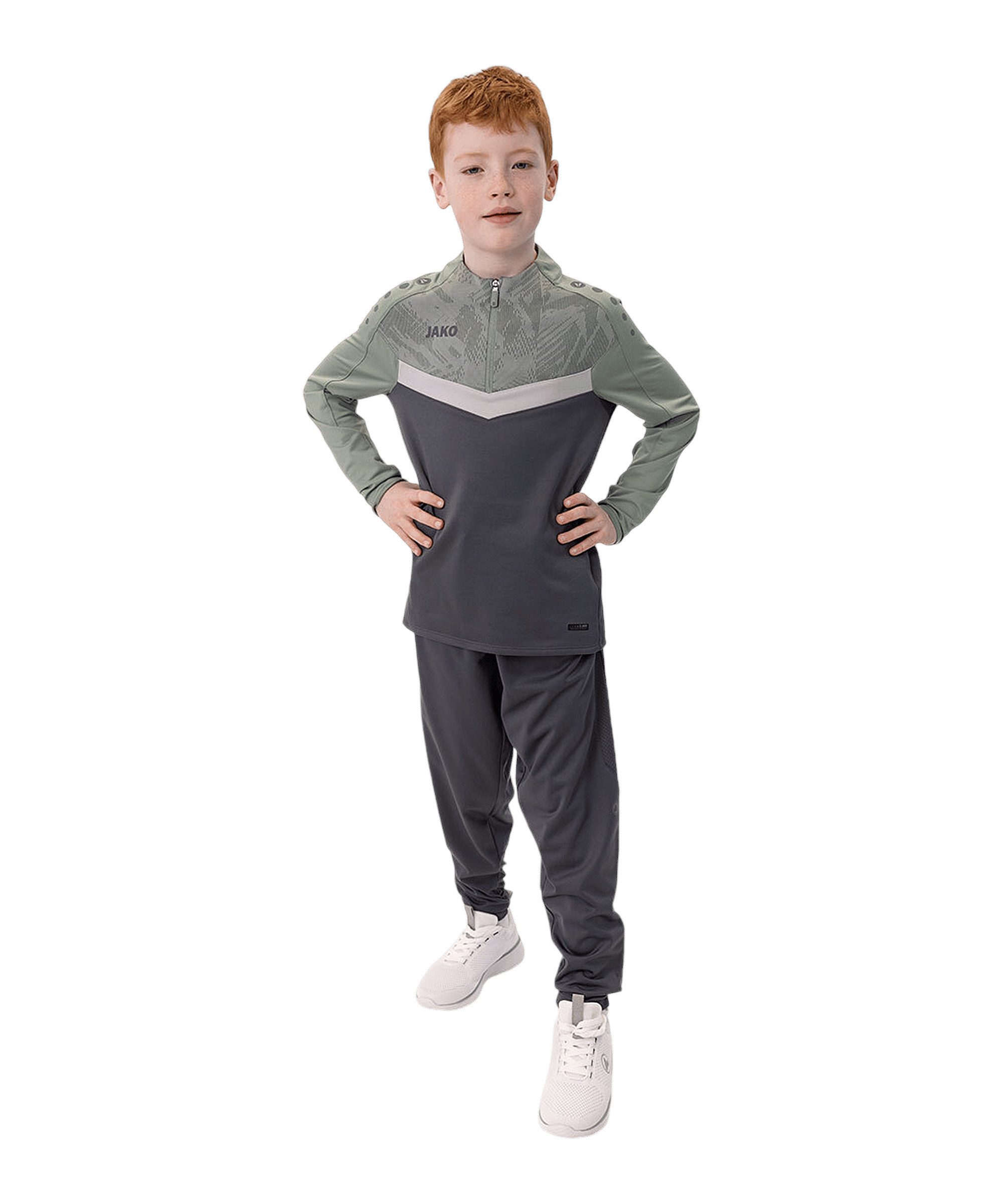 Jako Sweatshirt JAKO Iconic HalfZip Sweatshirt Kids Langarm-Shirts Polyester