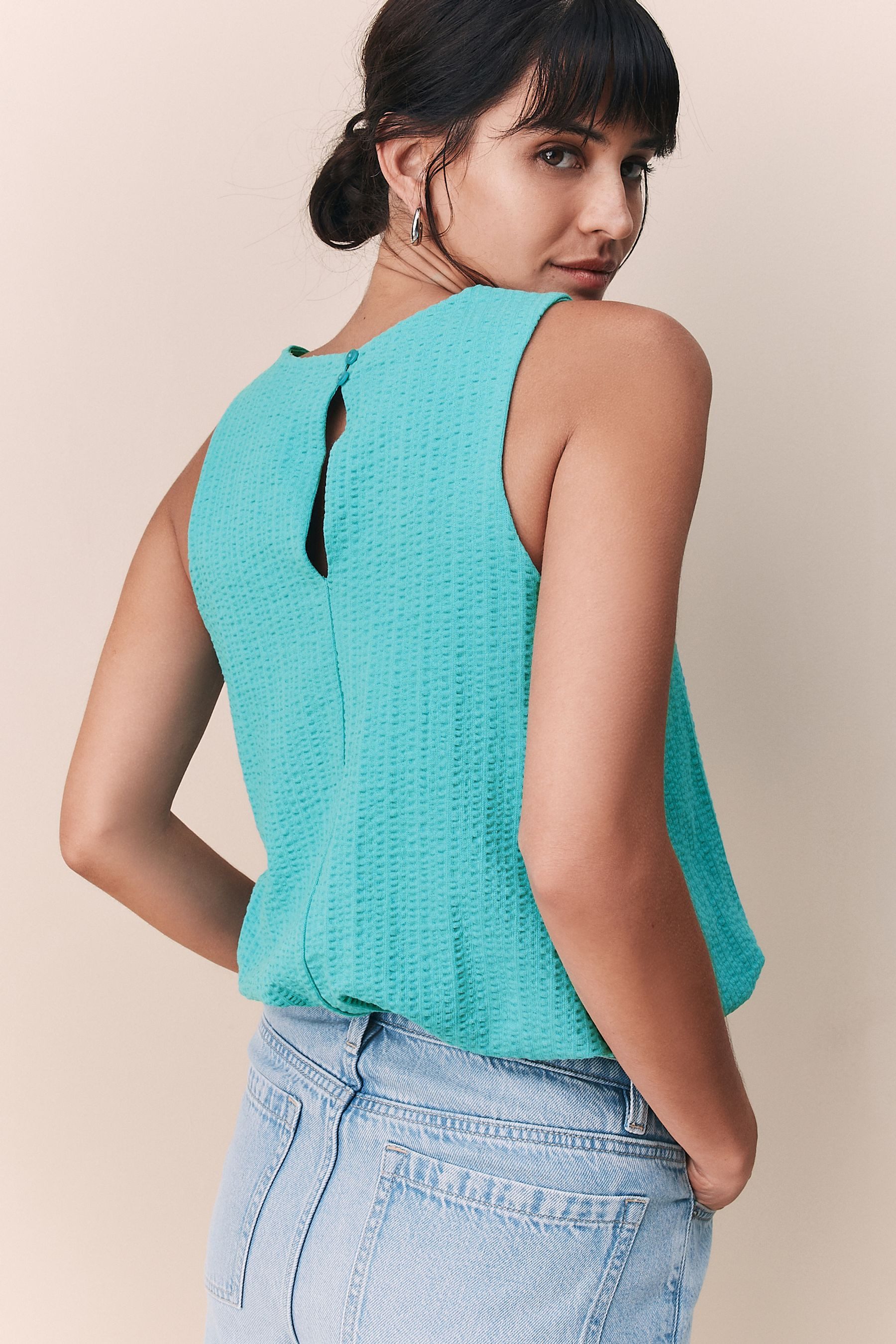 Next Shirttop Ärmelloses Top mit Ballonsaum günstig online kaufen