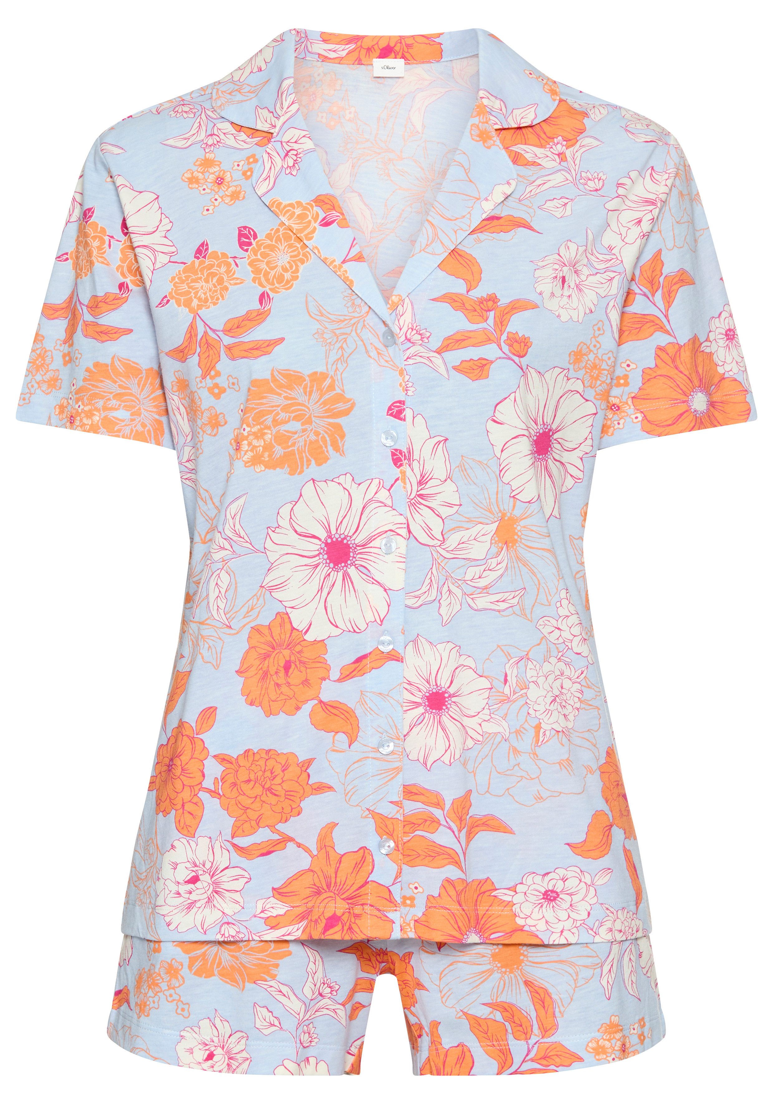 s.Oliver Shorty (Set, 2 tlg) mit Blumen-Muster