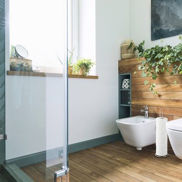 relaxdays Toiletten-Ersatzrollenhalter 4 x Ersatzrollenhalter für Bad silber