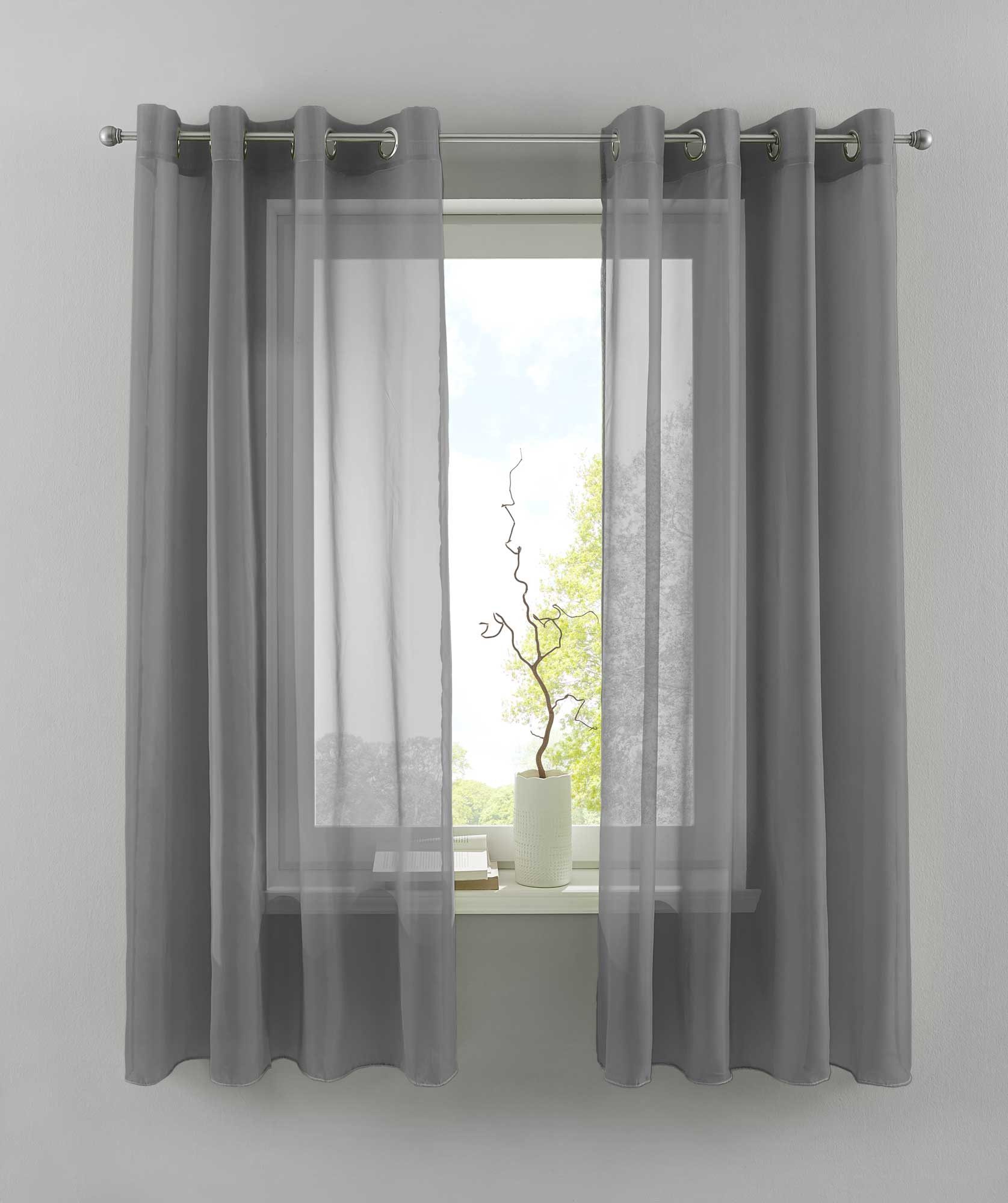 Gardinenbox Gardine (2 St), Ösen, transparent, Voile, 2er Set Transparent » günstig online kaufen