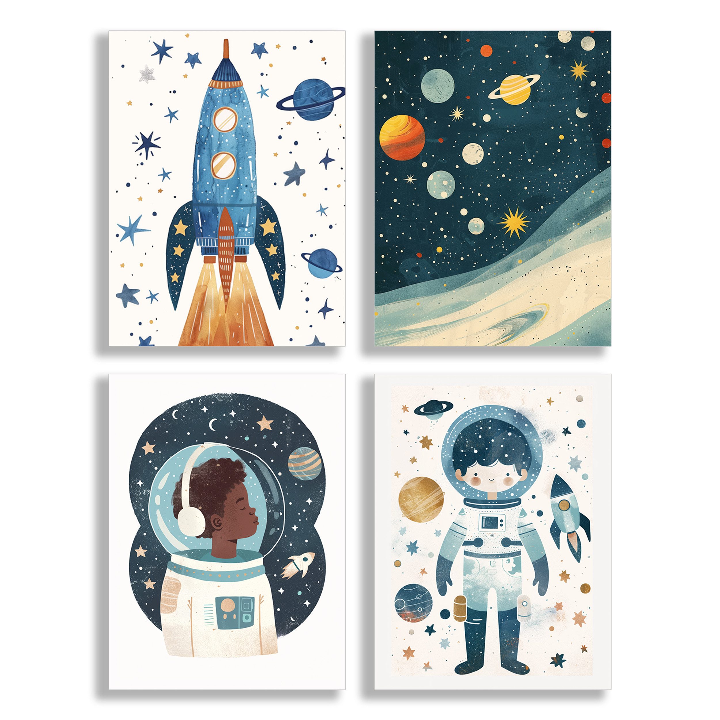 JUSTGOODMOOD Poster Premium ® Astronaut Raketen günstig online kaufen
