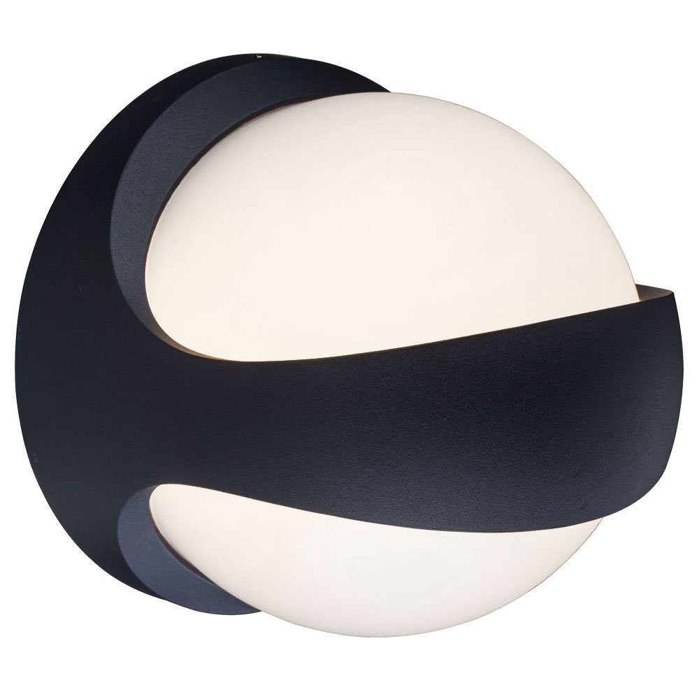 GLOBO LIGHTING LED Außen-Wandleuchte, LED-Leuchtmittel fest verbaut, Warmweiß, UP DOWN Wandleuchte Aussen LED Wandlampe Kugel UP and DOWN