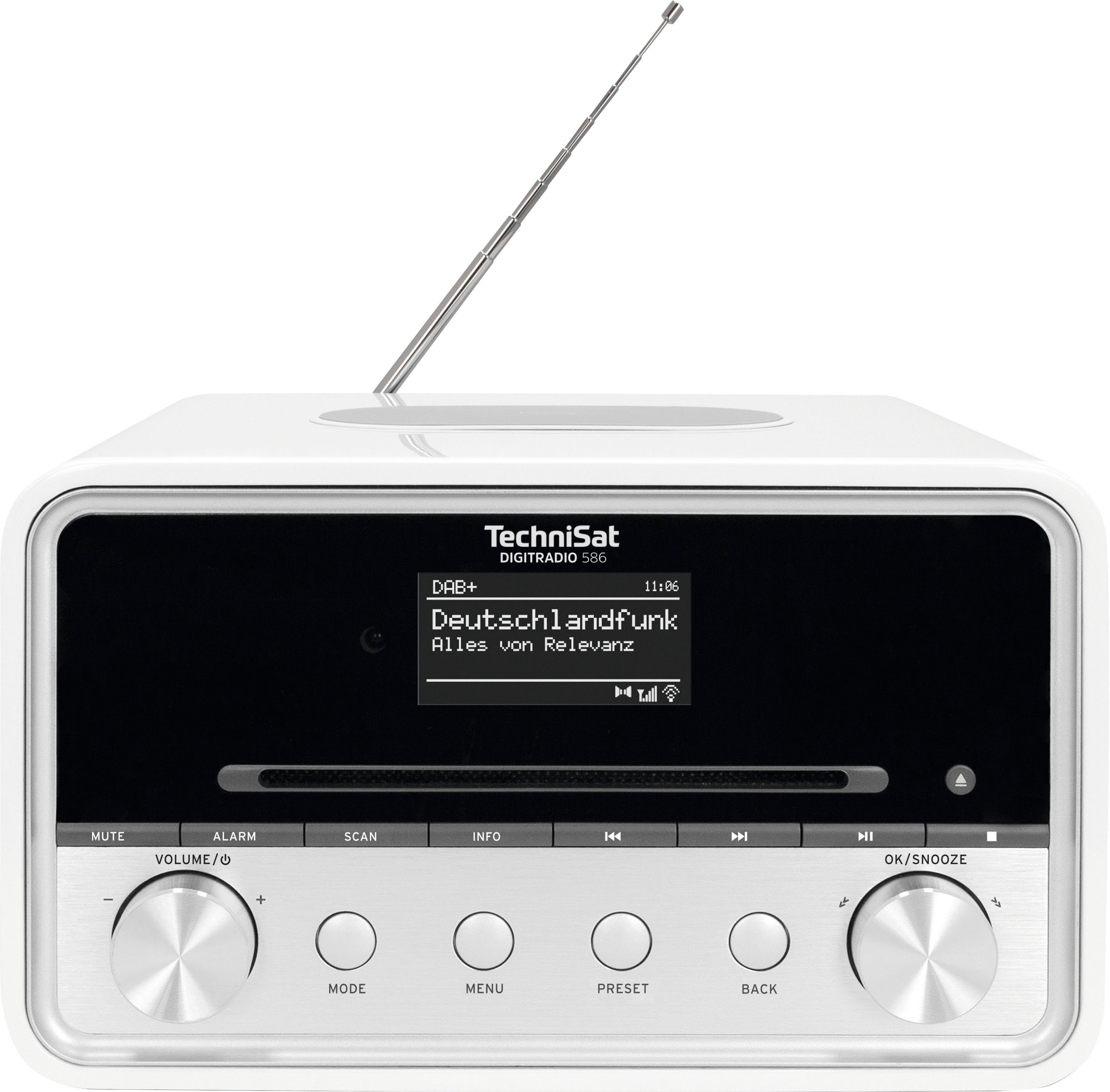 TechniSat DIGITRADIO 586 Radio (Digitalradio W) (DAB), RDS, UKW Silber Internetradio, mit 20