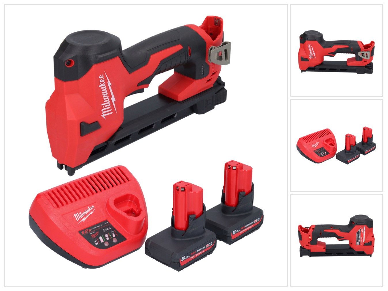 Milwaukee Nagler Milwaukee M12 BCST-502 Akku Tacker 12 V 19 x 25,4 mm + 2x Akku 5,0 Ah