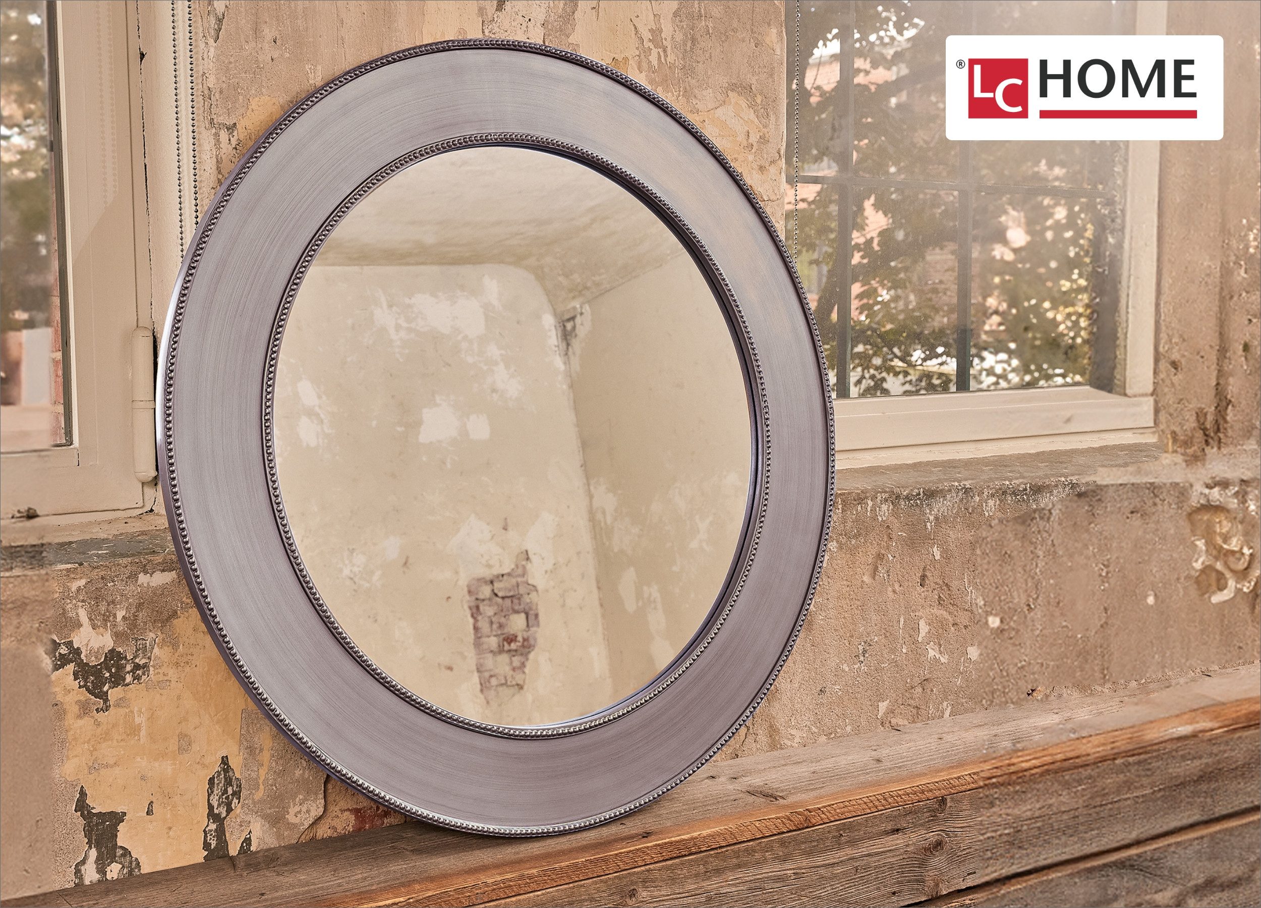 LC Home Wandspiegel Wandspiegel »Barock« Ø90 cm mit Perlenumrandung günstig online kaufen