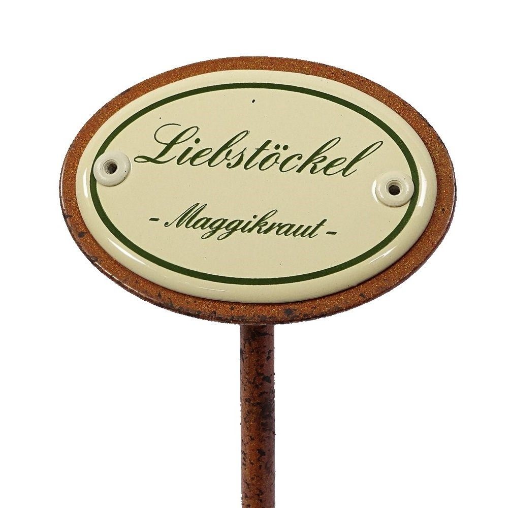 Linoows Gartenstecker Kräuterschild Kräuterstecker Liebstöckel, Garten