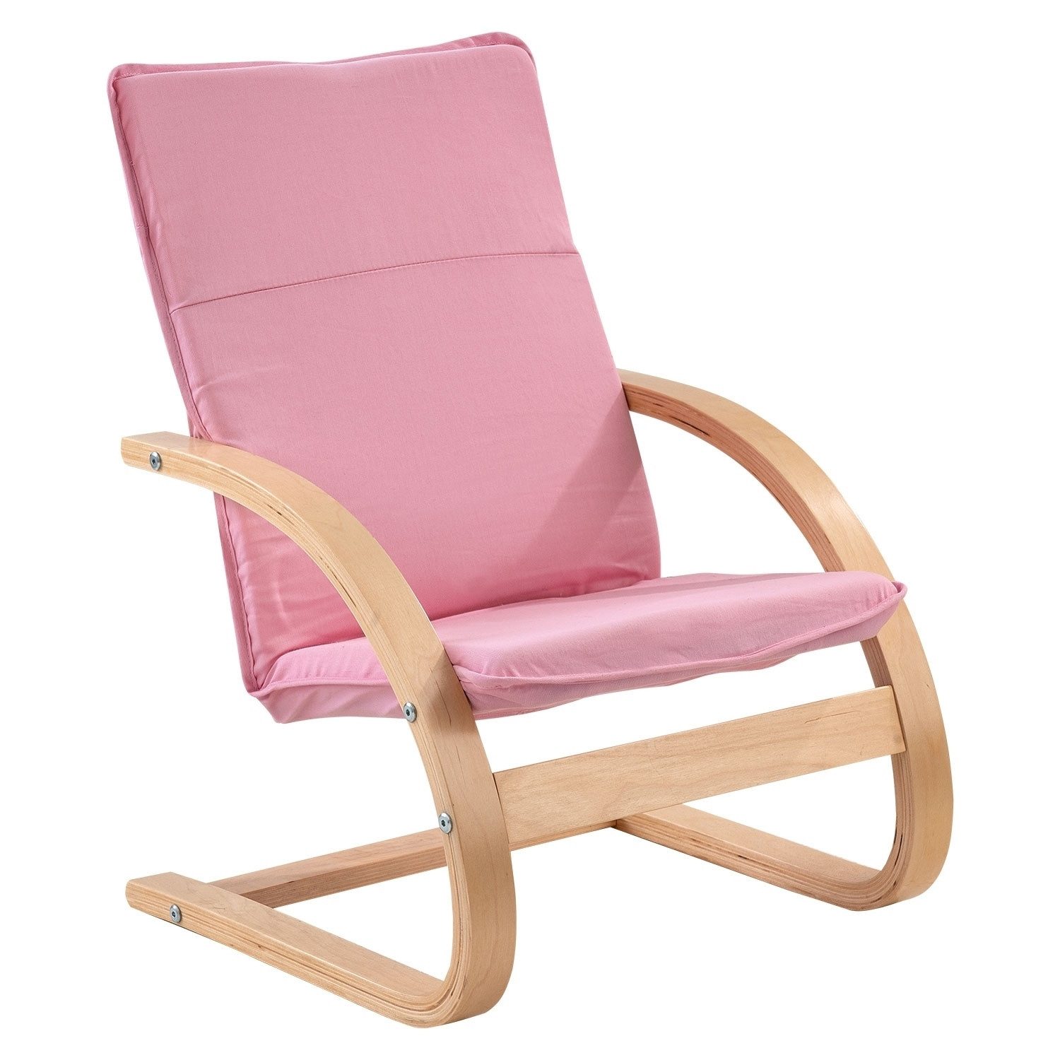 Home4You Kindersessel Pink, Webstoffbezug, Birkenschichtholz