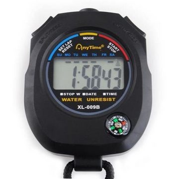 ISO TRADE Stoppuhr Multifunktions-Digital-Stoppuhr für Sport und Freizeit (Stoppuhr-Set, 1x Stoppuhr), Präzise Zeitmessung bis zu 1/100 Sekunde, integrierter Kompass