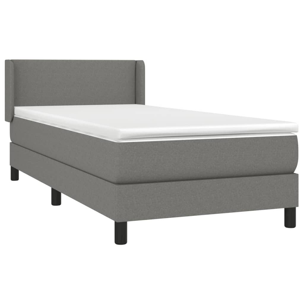 vidaXL Bett Boxspringbett mit Matratze Dunkelgrau günstig online kaufen