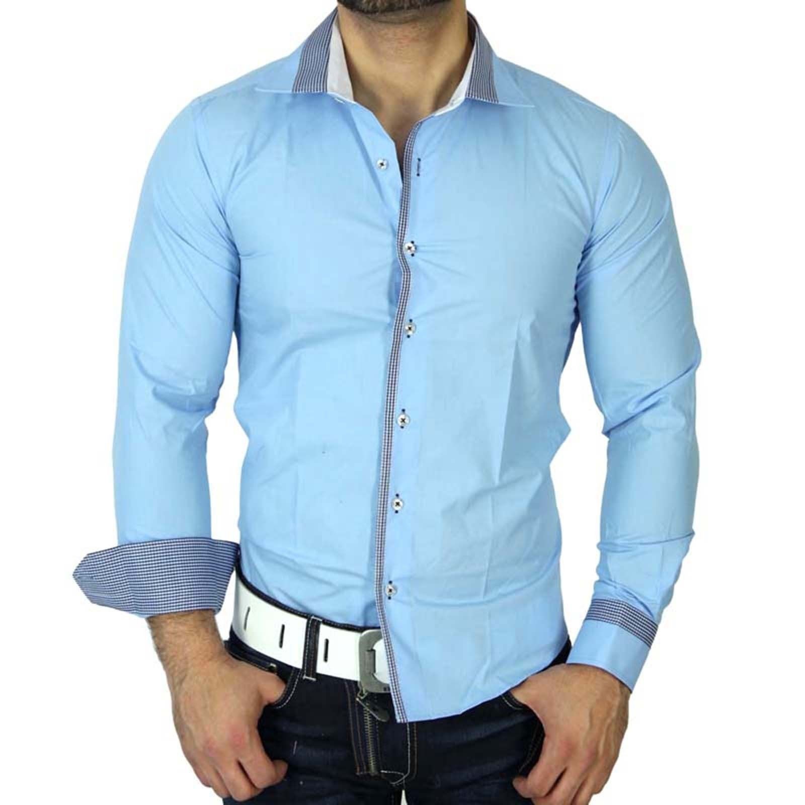 Langarmhemd Baxboy Langarmhemd modernes und zeitloses Herren Hemd P-81