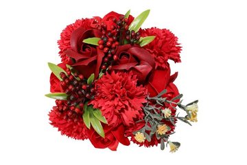 Seifen-Set Seifenblumenstrauß - Rote Rose & Nelke
