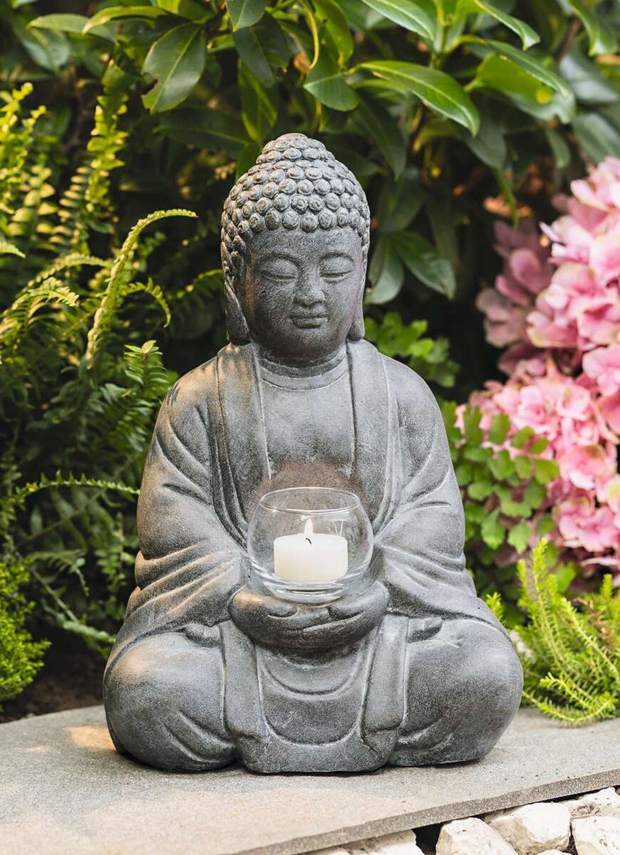 Dekoleidenschaft Buddhafigur "Erleuchtung" Dekofigur Buddha, Zement günstig online kaufen