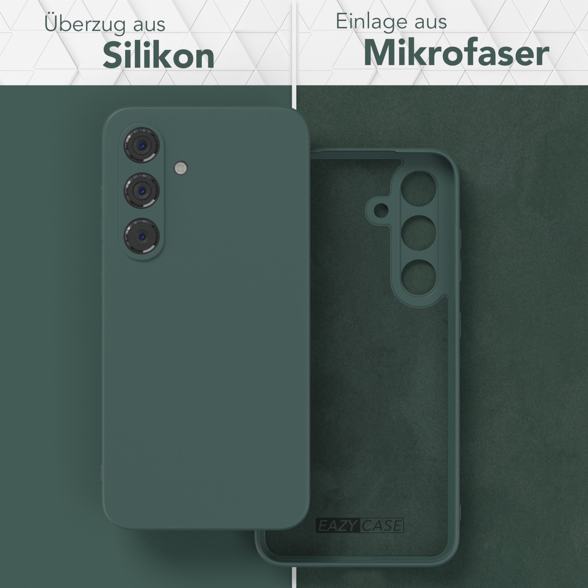 EAZY CASE Handyhülle für Samsung Galaxy S24 FE Hülle Silikon 6,7 Zoll, Silikon Schutzhülle mit Kameraschutz kratzfestes Bumper Nachtgrün – Bild 3 von 5