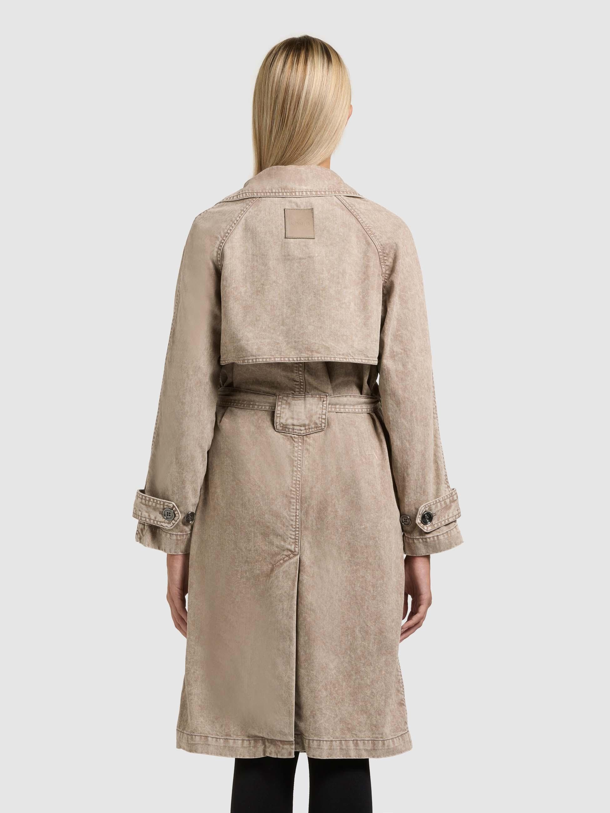 khujo Trenchcoat Enza Damen Übergangsmantel in Jeans-Optik