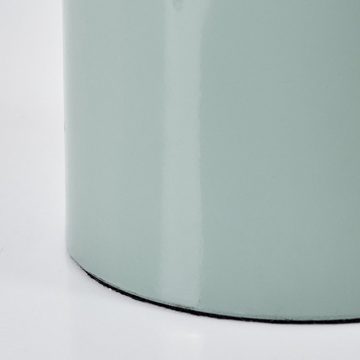 hofstein Tischleuchte moderne Nachttischlampe aus Metall/Glas in Türkis/Weiß, ohne Leuchtmittel, runde Tischlampe, Ø 15cm, Höhe 22cm, mit An-/Ausschalter, 1 x E27