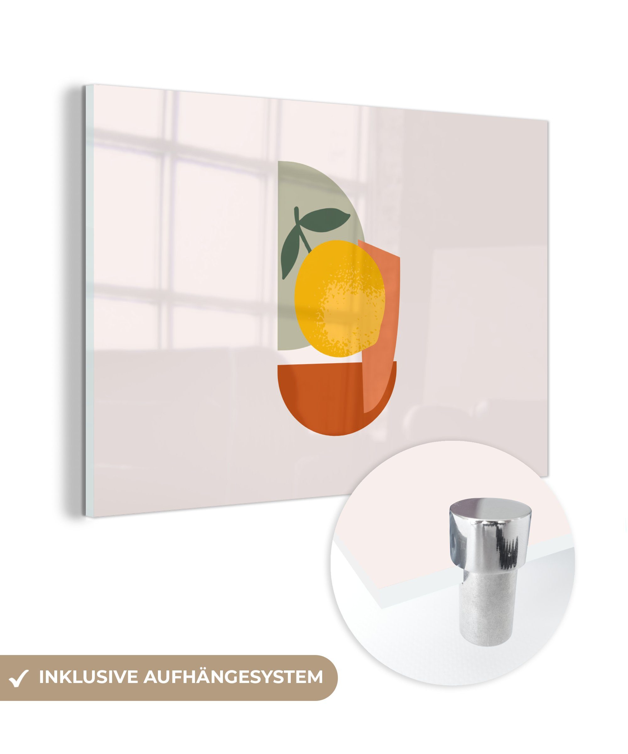 MuchoWow Acrylglasbild Zitrone - Figuren - Sommer, (1 St), Acrylglasbilder Wohnzimmer & Schlafzimmer
