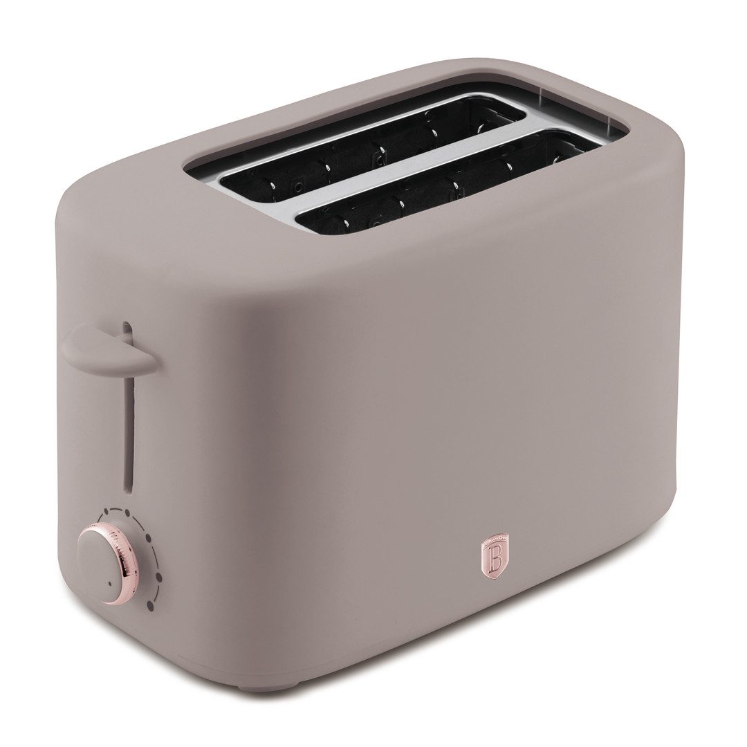 BerlingerHaus Toaster Creme-Matt, 2 kurze Schlitze, für 2 Scheiben, 750 W, extra breite Schlitze, 6 Bräunungsstufen, Staubschutzdeckel