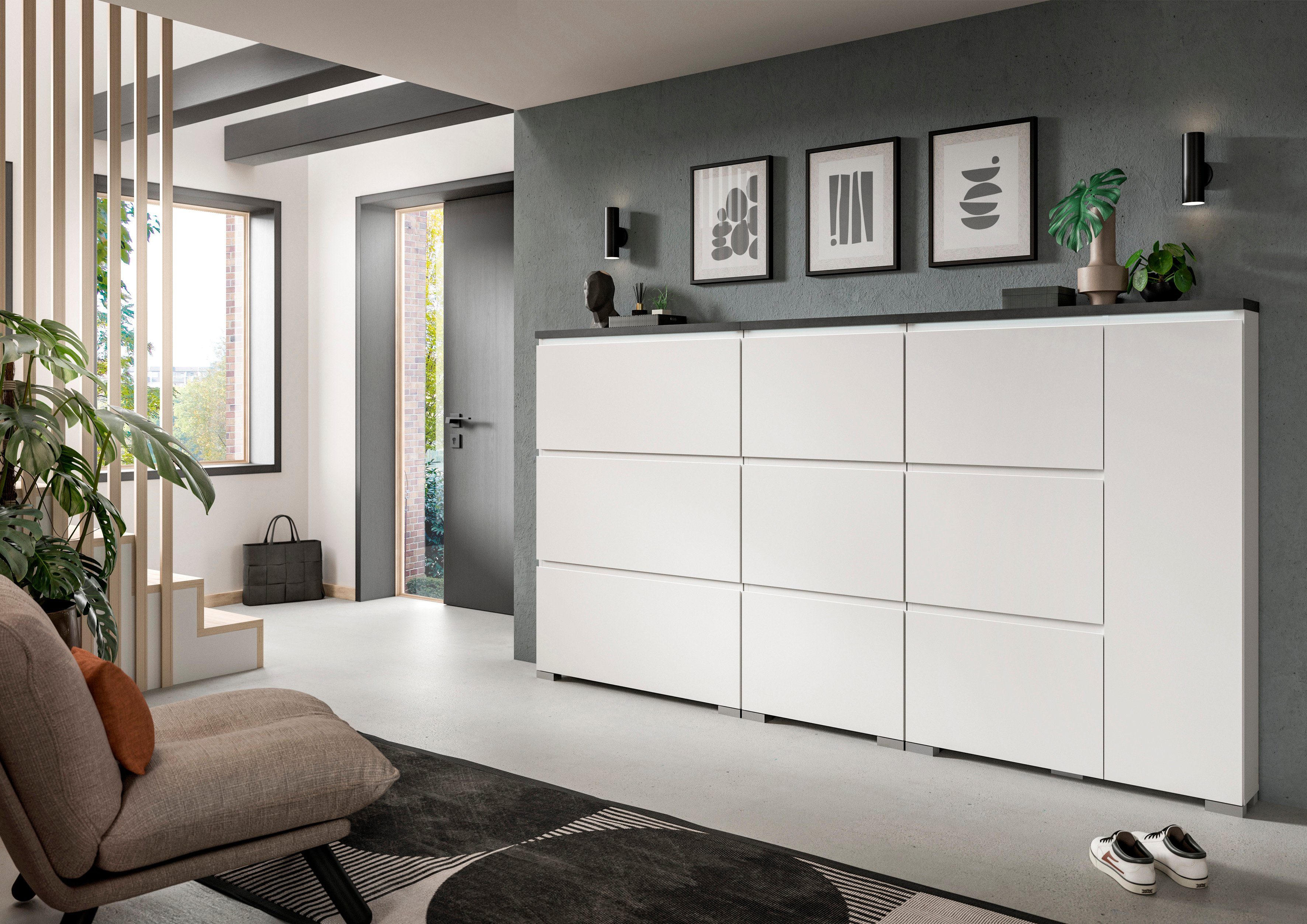 INOSIGN Schuhschrank Skoskap, Tiefe 18cm, 3 Klappen mit Schuhwalze, Platz f günstig online kaufen