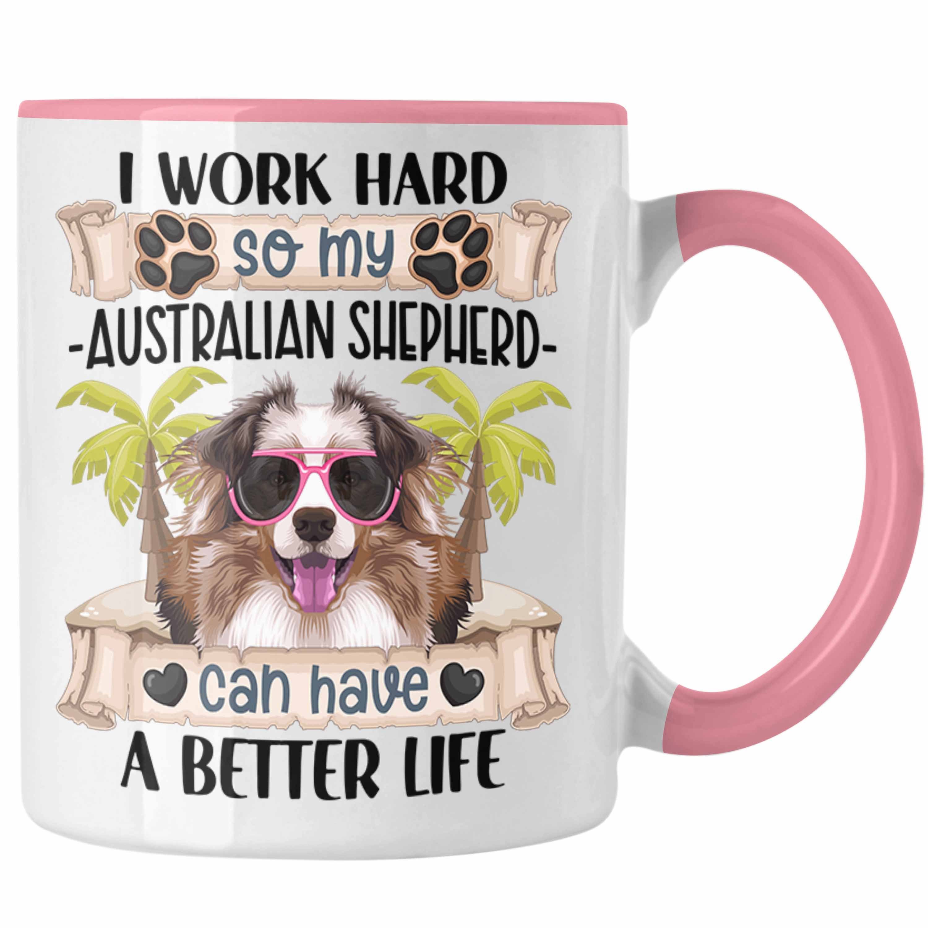 Tasse Tasse Trendation Geschenk Geschenkid Spruch Shepherd Australian Lustiger Rosa Besitzer