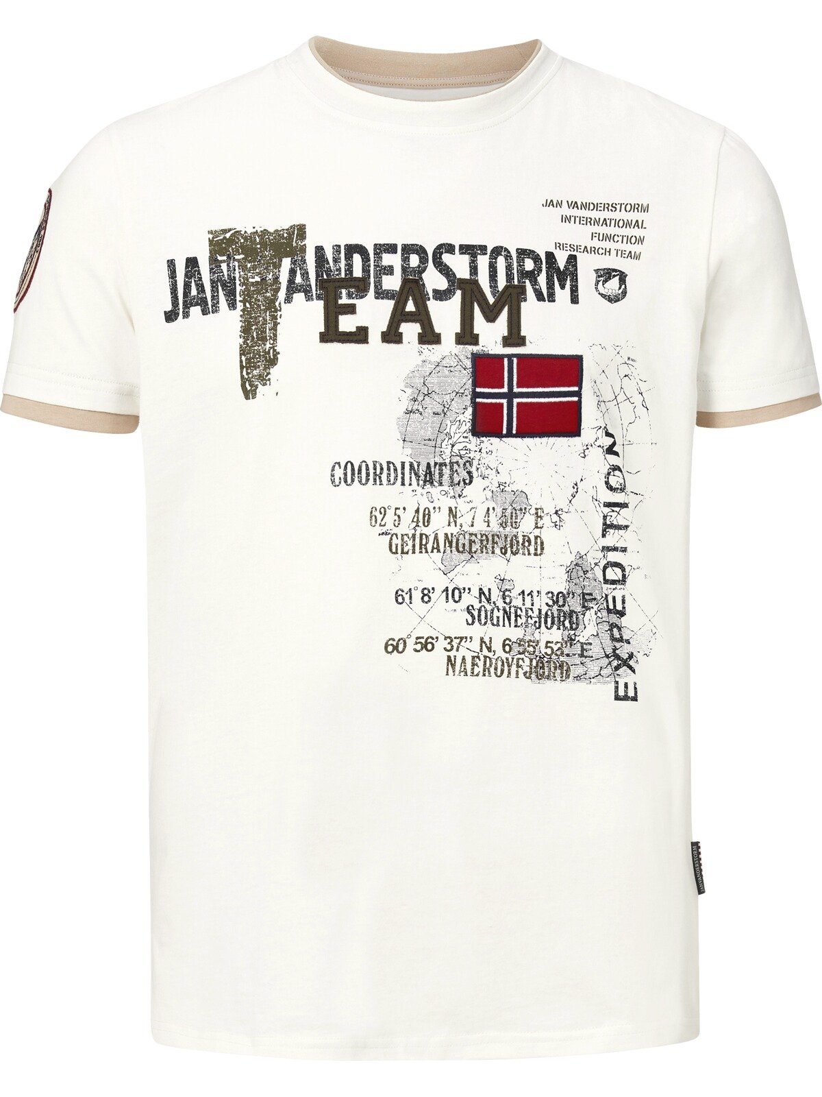 T-Shirt robustem Baumwolljersey Jan SÖLVE aus Vanderstorm weiß