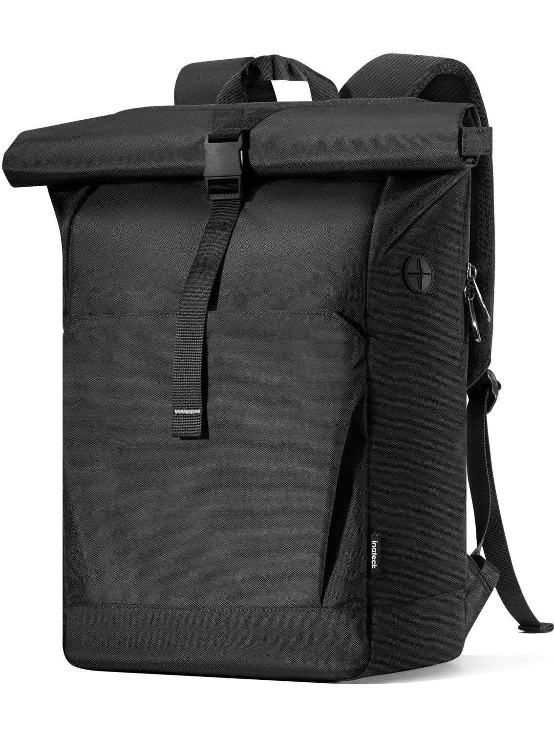 Inateck Laptoprucksack RollTop Rucksack 25L-30L, Tagesrucksack kompatibel mit 17 Zoll Laptops, mit Kopfhörer-/Ladeanschluss und separatem Schuhfach