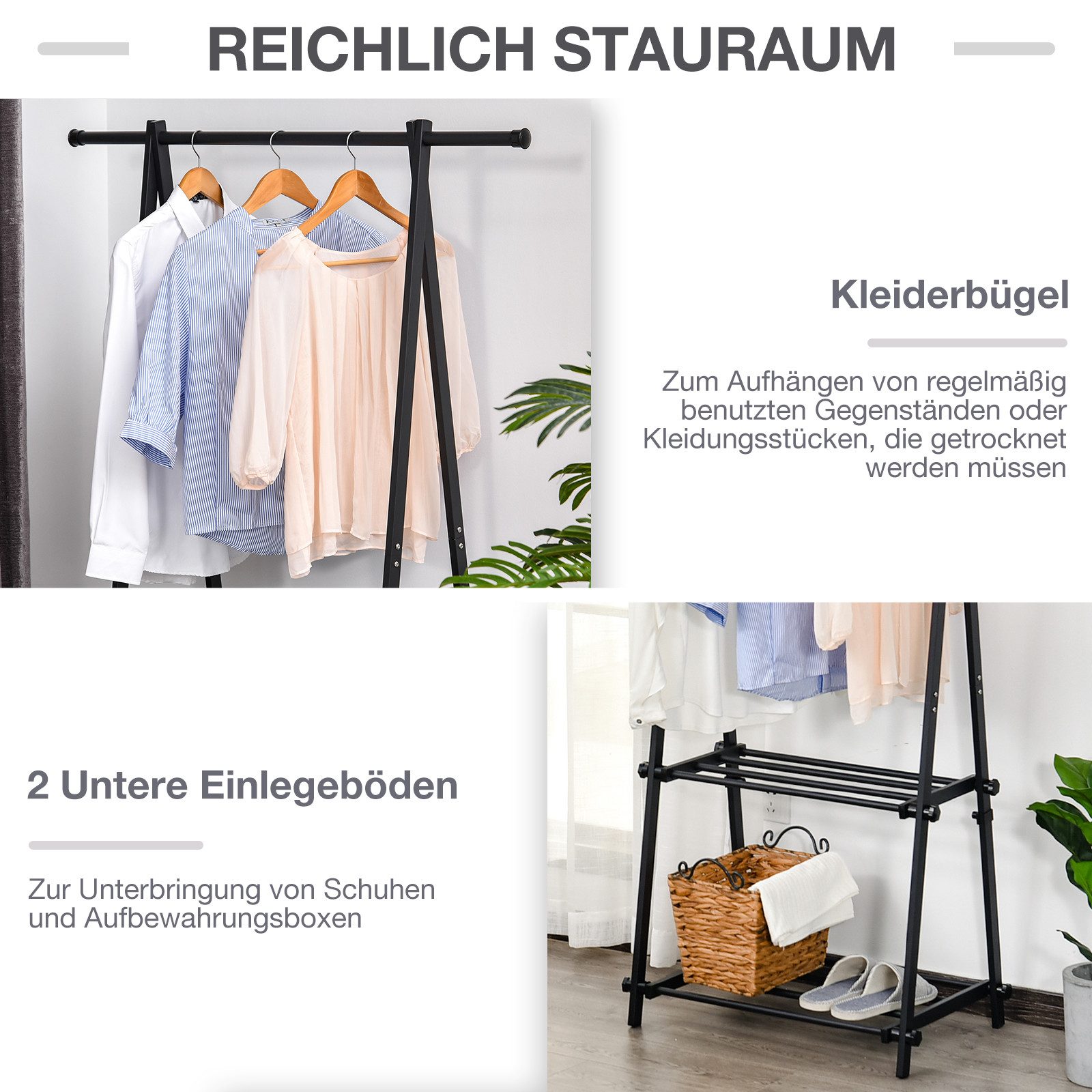 HOMCOM Garderobenständer Kleiderständer