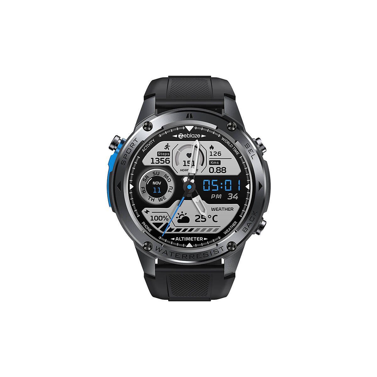 Zeblaze Zeblaze Stratos 2 Ultra Smartwatch AMOLED GPS Schwarz Smartwatch, 1-tlg.
