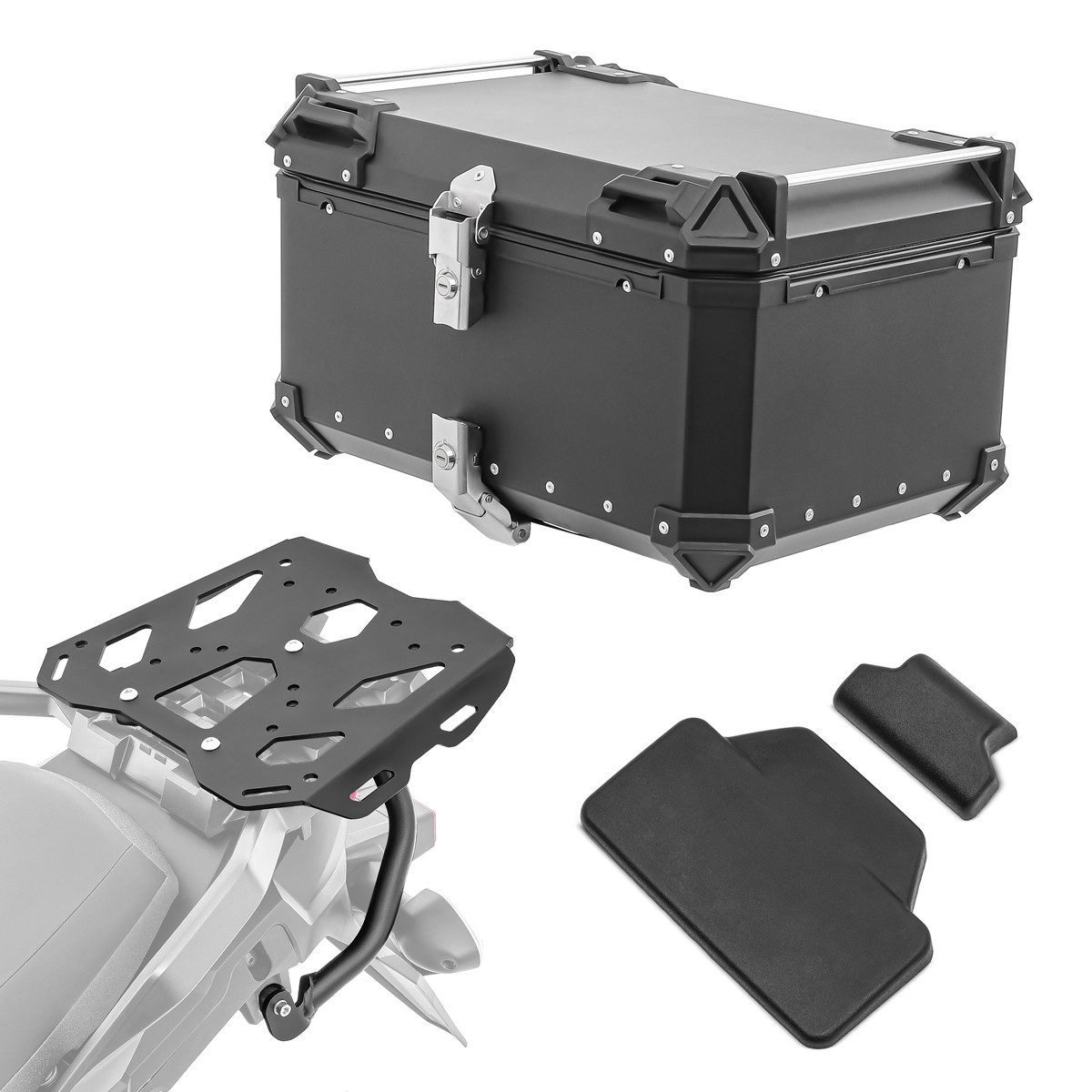 Topcase Set Alu Topcase + Gepäckbrücke passend für Suzuki V-Strom 650 / XT 17-