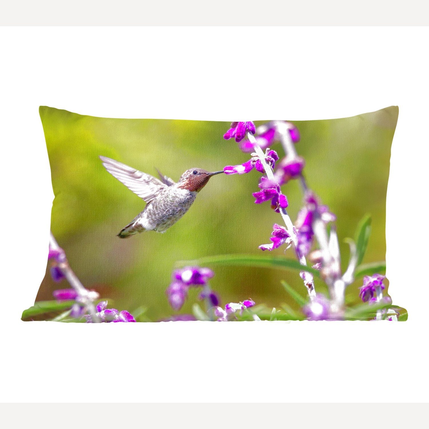 MuchoWow Dekokissen Kolibri - Vogel - Natur, Wohzimmer Dekoration, Zierkissen, Dekokissen mit Füllung, Schlafzimmer