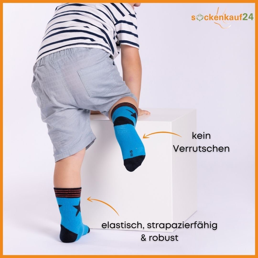 sockenkauf24 Socken 10 Paar Kindersocken für Jungen lang Kinder Socken mit weichem Bund