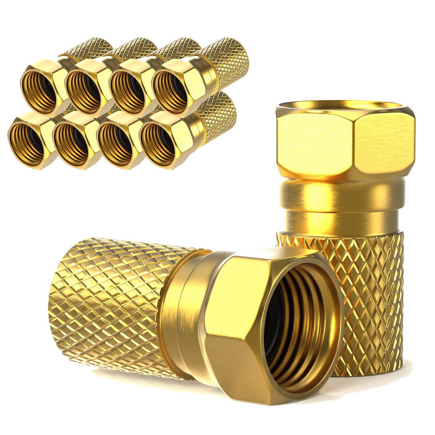 RedStar24 Kabelverbinder-Меню F-Stecker vergoldet 10 Stück