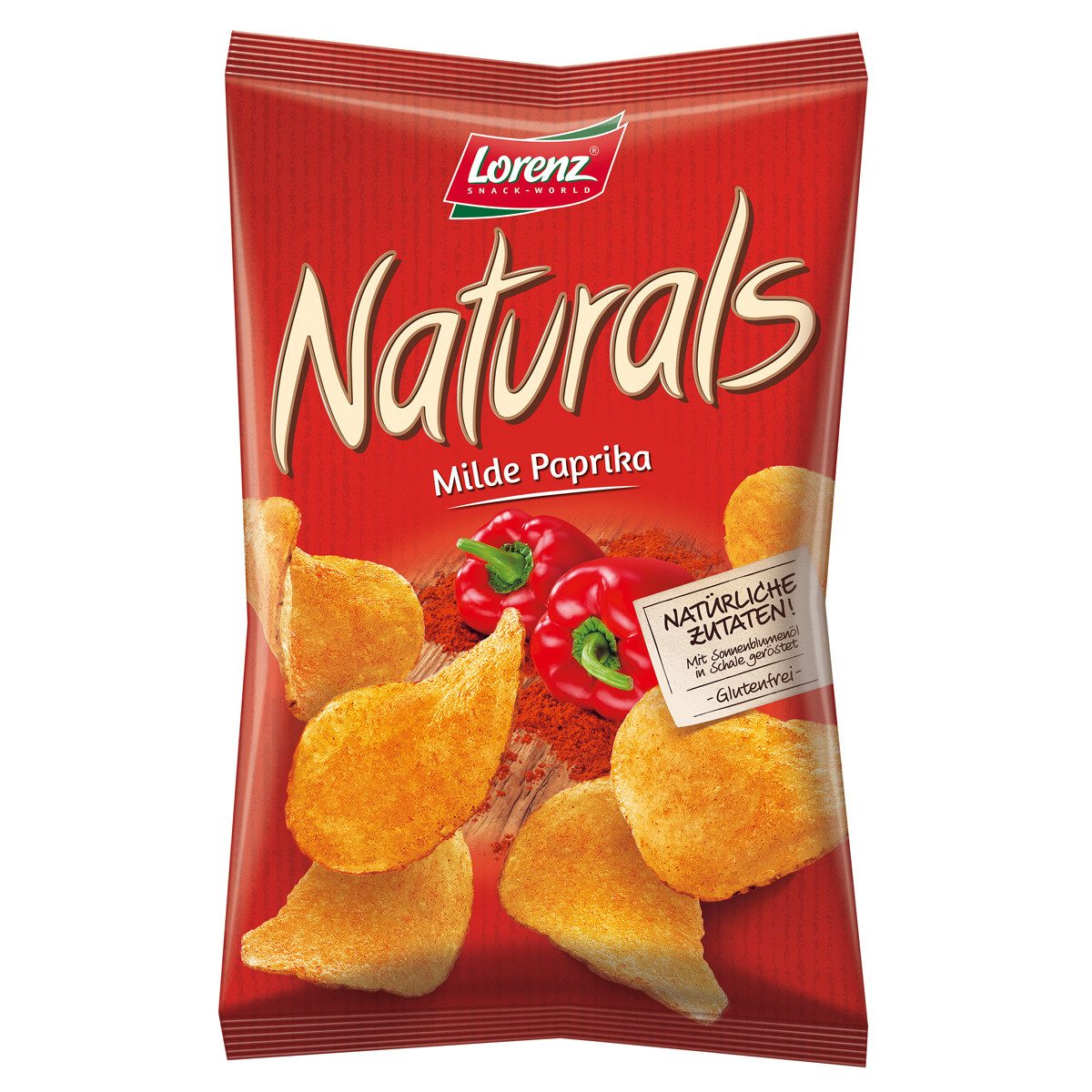 LORENZ Knabberei, Lorenz Naturals Milde Paprika Kartoffelchips in Schale geröstet 95g