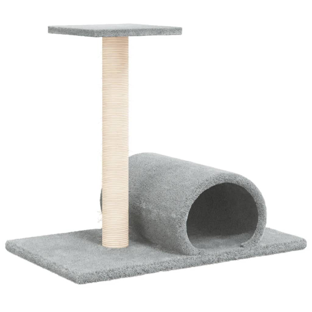 vidaXL Kratzbaum Kratzbaum mit Tunnel Hellgrau 60×34,5×50 cm Katze Spielzeug Klettern