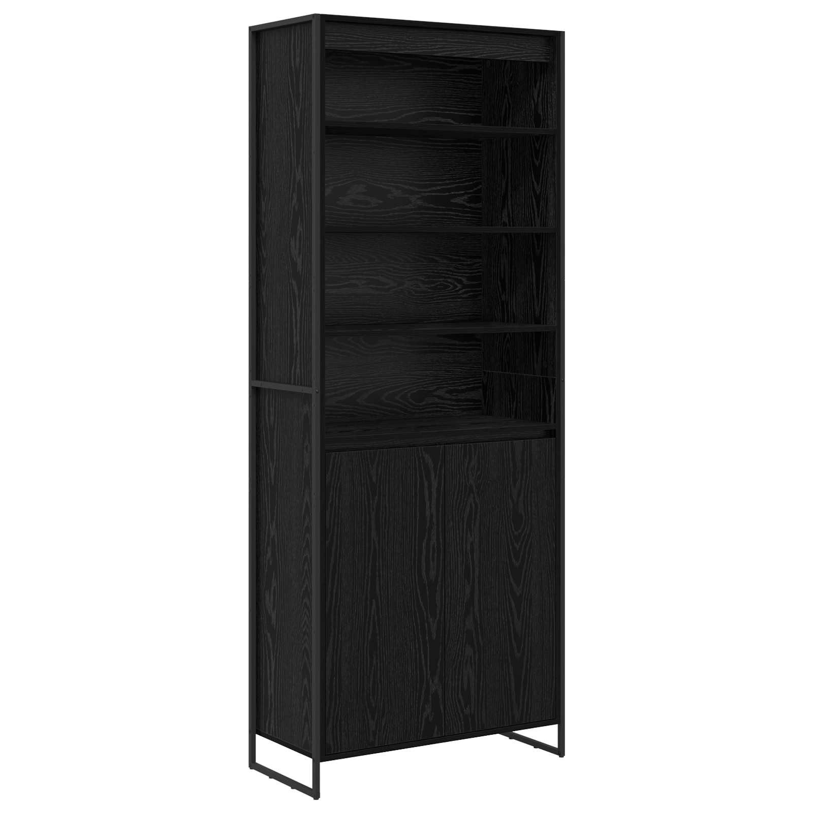 vidaXL Sideboard Hohe Schränke Schwarz Eichen-Optik 79 x 36 x 200 cm (1 St)