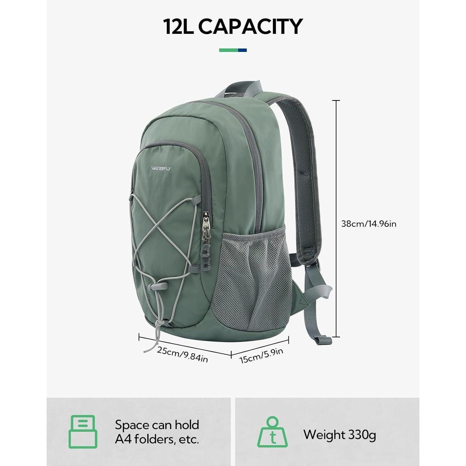 LuxusKollektion Tagesrucksack Rucksack 12L Wanderrucksack Daypack Brustschnalle Herren Erbsengrün