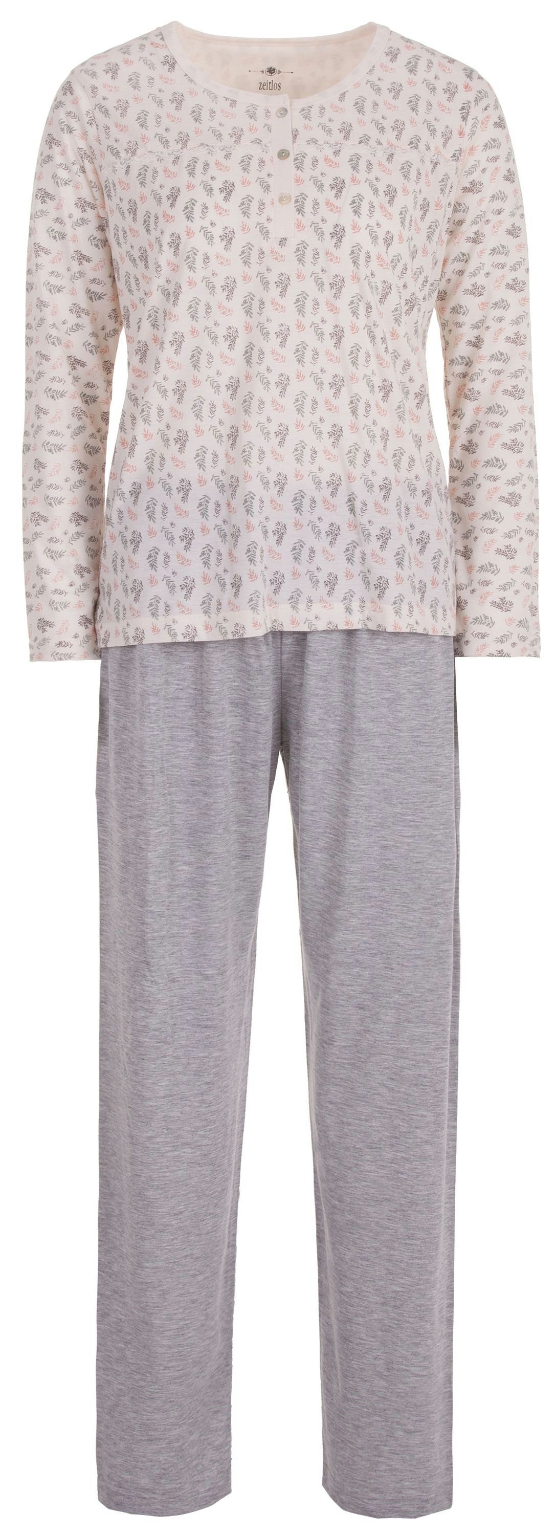 zeitlos Pyjama Pyjama Set Langarm - Zweige