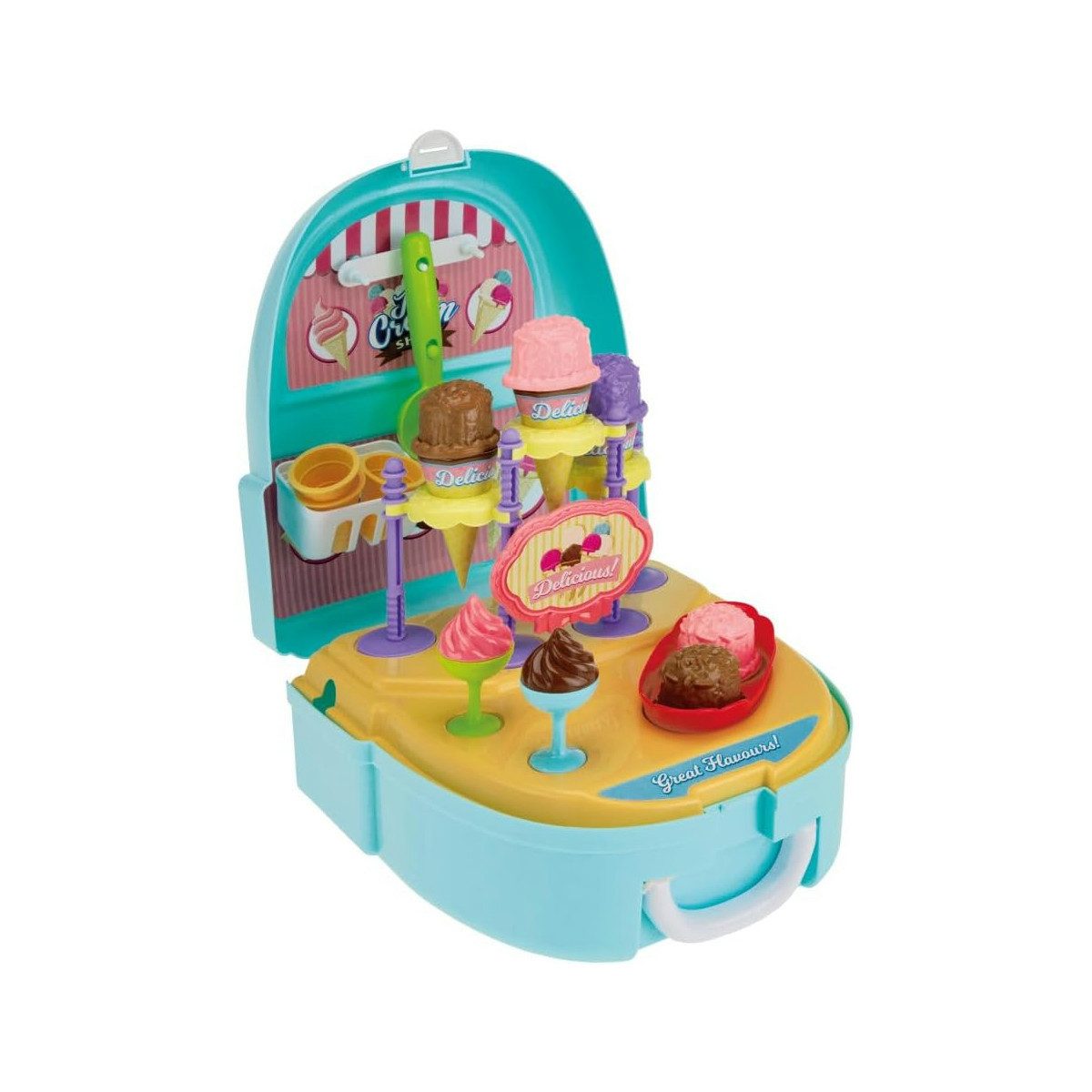 Toi-Toys Kreativset Eis-Set im Rucksack mit Bechern, Kegeln & Zubehör